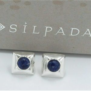 Silpada RARE HTF Vintage Sterling Sodalite Post Earrings